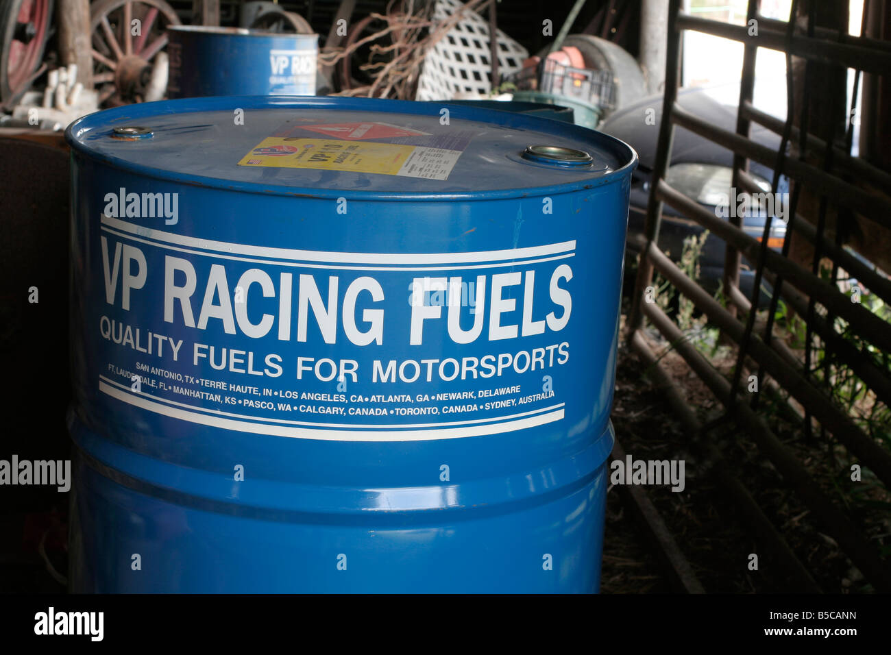 Trommel von racing Kraftstoff Stockfoto