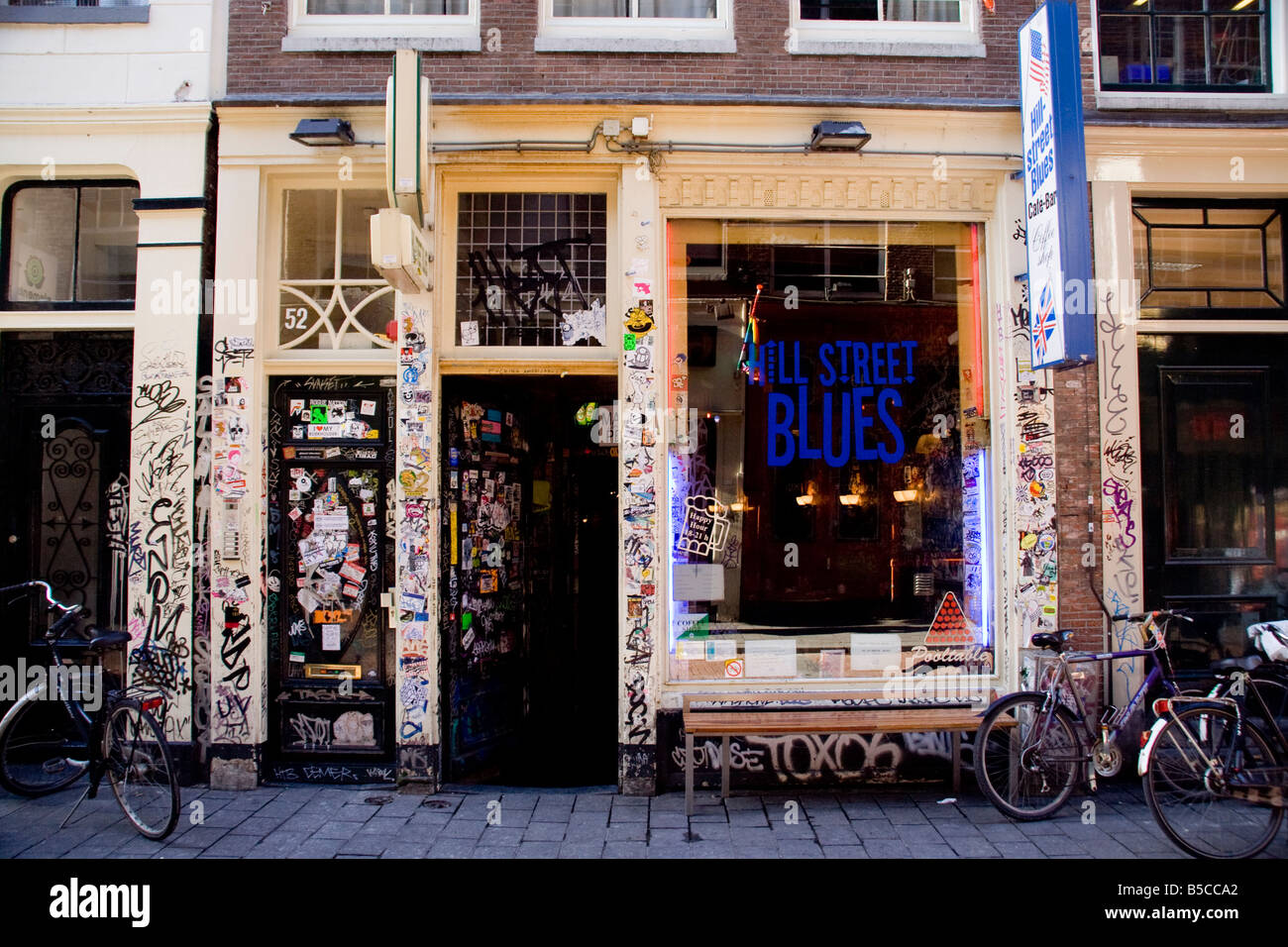 Polizeirevier Hill Street Coffee-Shop, Rotlichtviertel, Amsterdam Stockfoto
