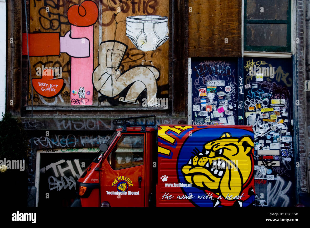 Street Art Rotlichtviertel Amsterdam Stockfoto