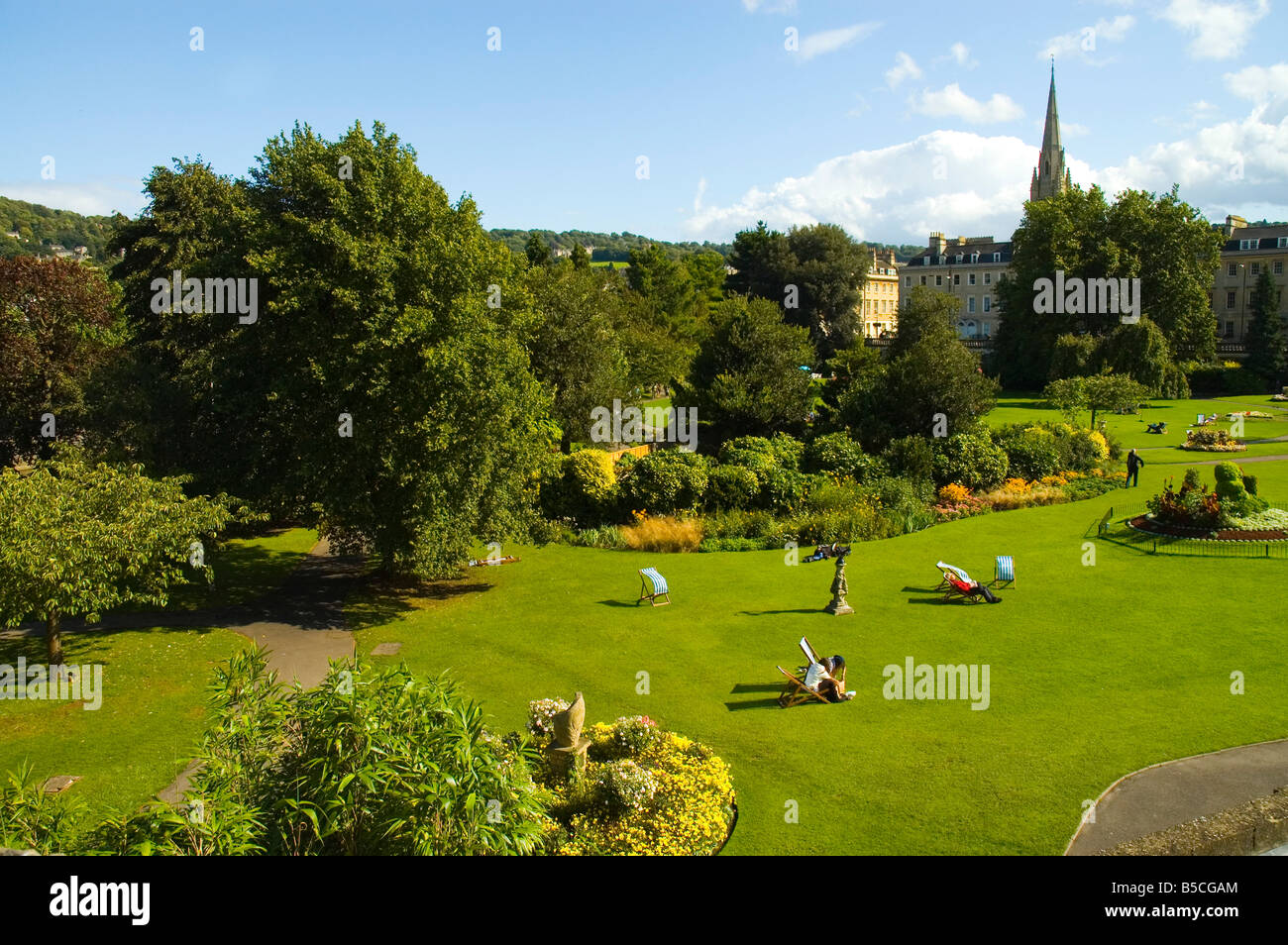 Bath Spa UK gemeinschaftlichen Garten grüne Picknick vor Ort sonnigen Somerset Stockfoto