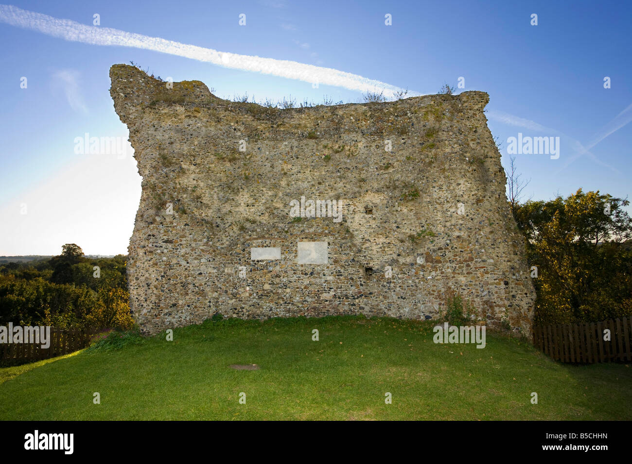 Reste der alten Burg in Clare, Suffolk, UK Stockfoto