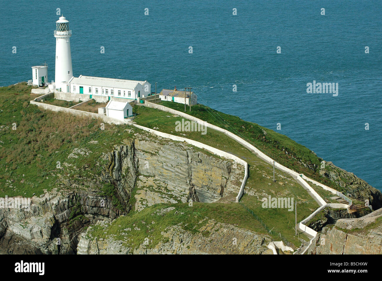 South Stack, Leuchtturm auf Anglesey in Wales England UK Stockfoto