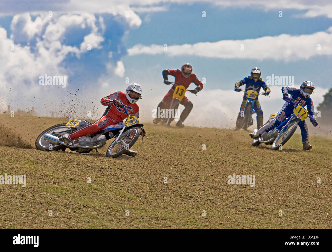 Grass-Track-Motorrad-Rennsport Stockfoto