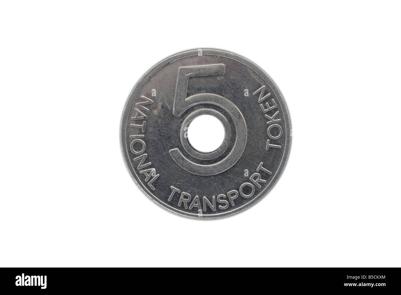 Nationalen Transporttoken, fünf, Münze Stockfoto