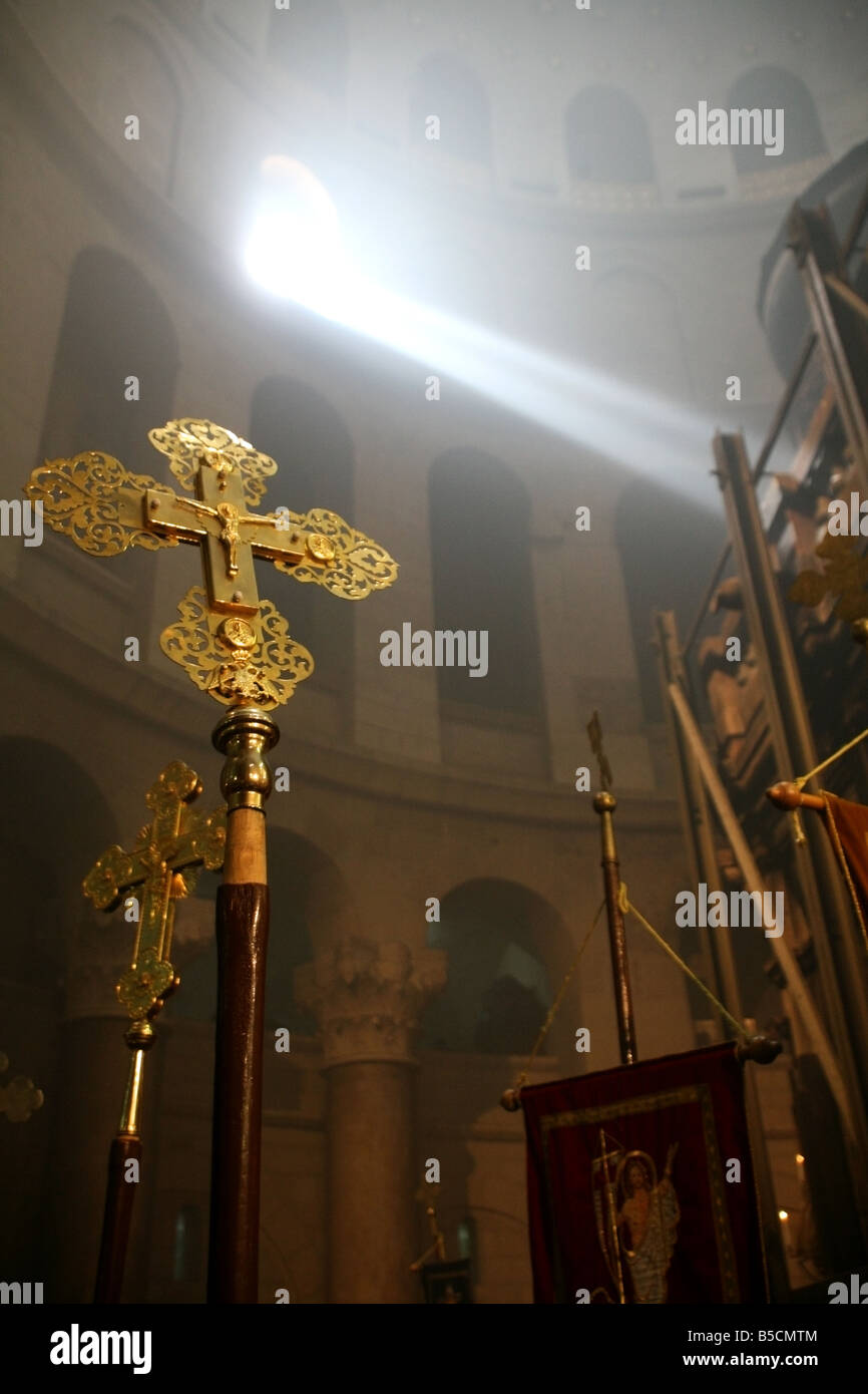 Heiliges Feuer Samstag an Christus Thomb jerusalem Stockfoto
