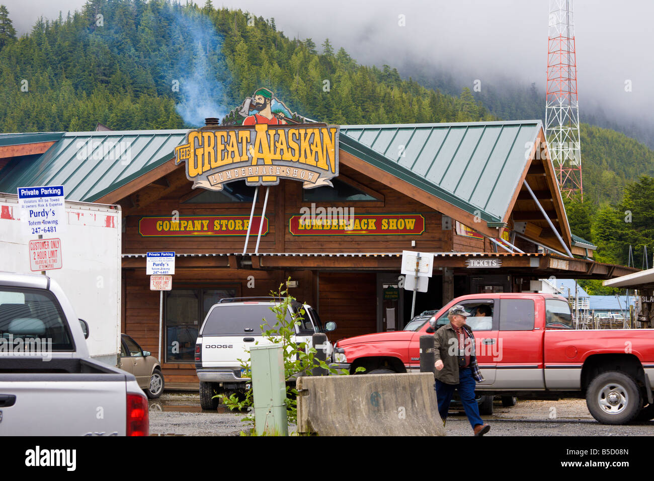 Great Alaskan Holzfäller Show und Unternehmens-Shop Stockfoto