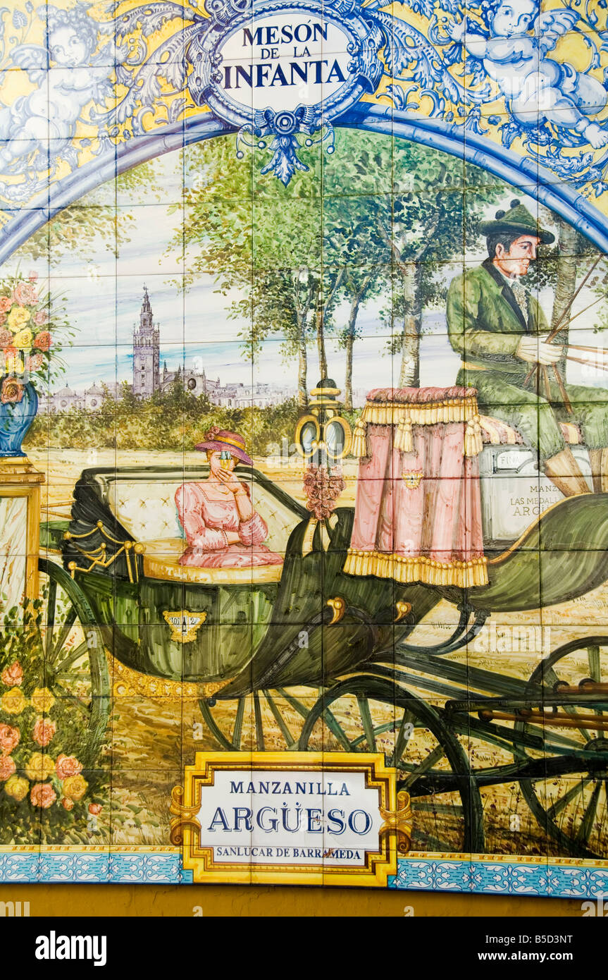 Tapas-Bars und Restaurants in der Gegend von El Arenal in der Nähe der Stierkampfarena, Sevilla, Andalusien, Spanien, Europa Stockfoto