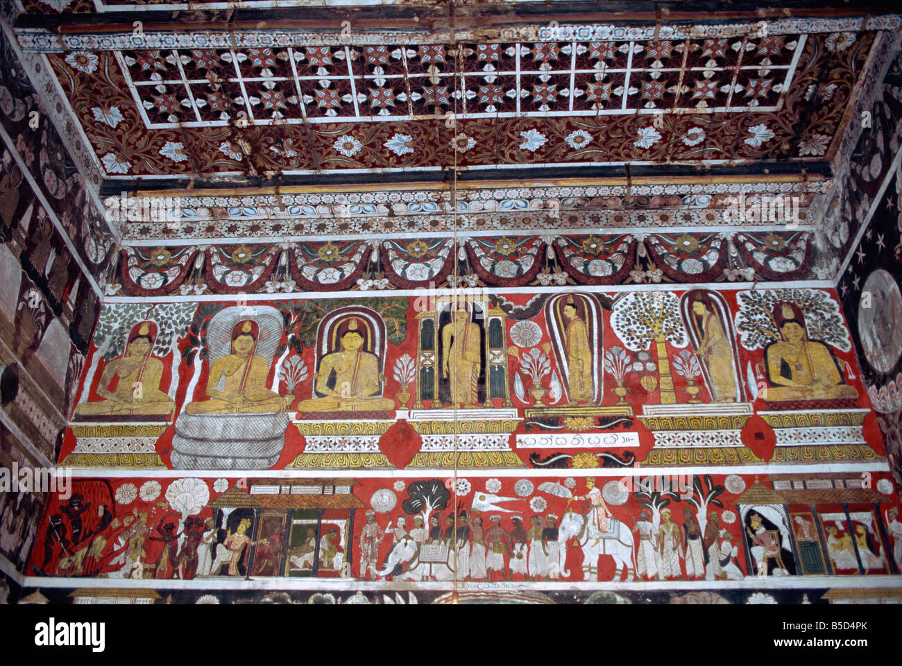 Wandmalereien buddhistischen Tempel in erlernte Sri Lanka Asien Stockfoto