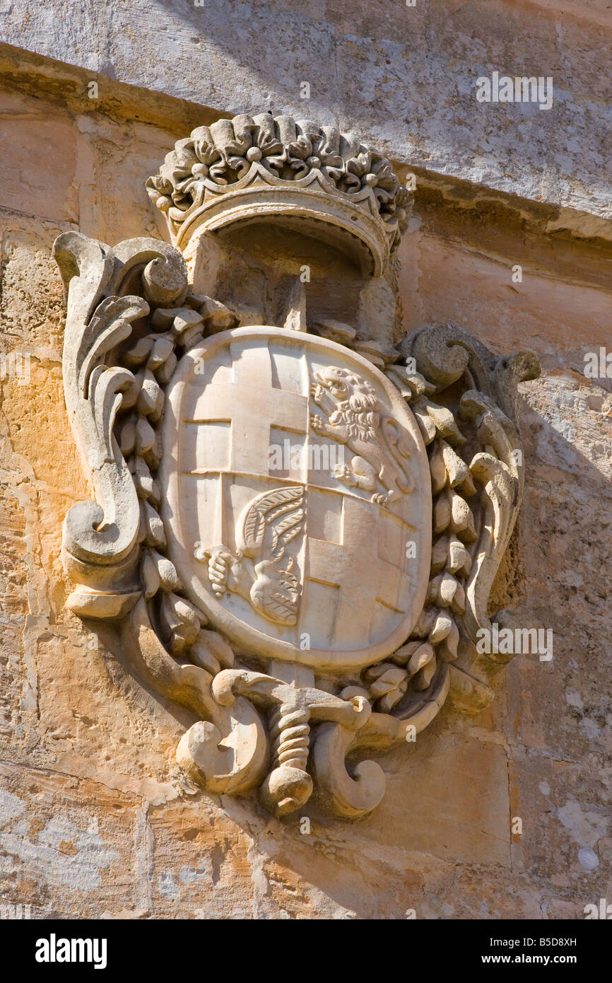 Die Mantel-vonarme von Großmeister Manoel de Vilhena. Stockfoto