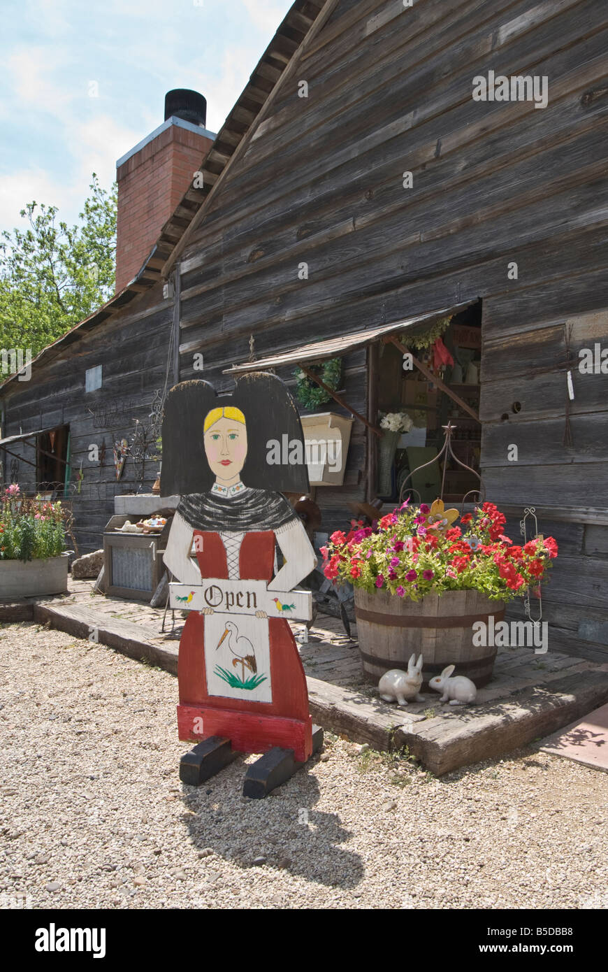 Texas Hill Country etwa bekannt als The Little Texas-Elsass Garten Shop anmelden Stockfoto