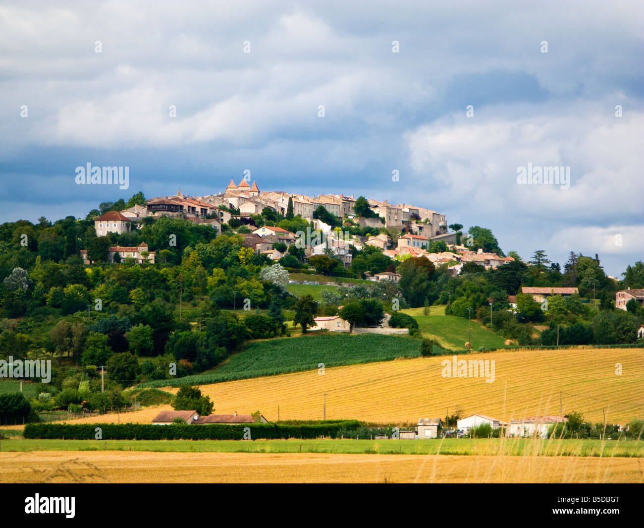 Die französischen Bastide Stadt Lauzerte in Tarn et Garonne, Frankreich, Europa Stockfoto