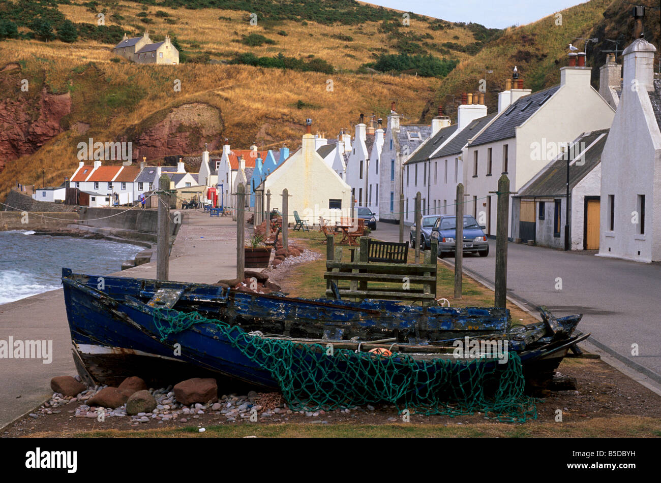 Kleines Fischerdorf Dorf Pennan, Schauplatz des Films Local Hero, Nordküste, Aberdeenshire, Schottland, Europa Stockfoto