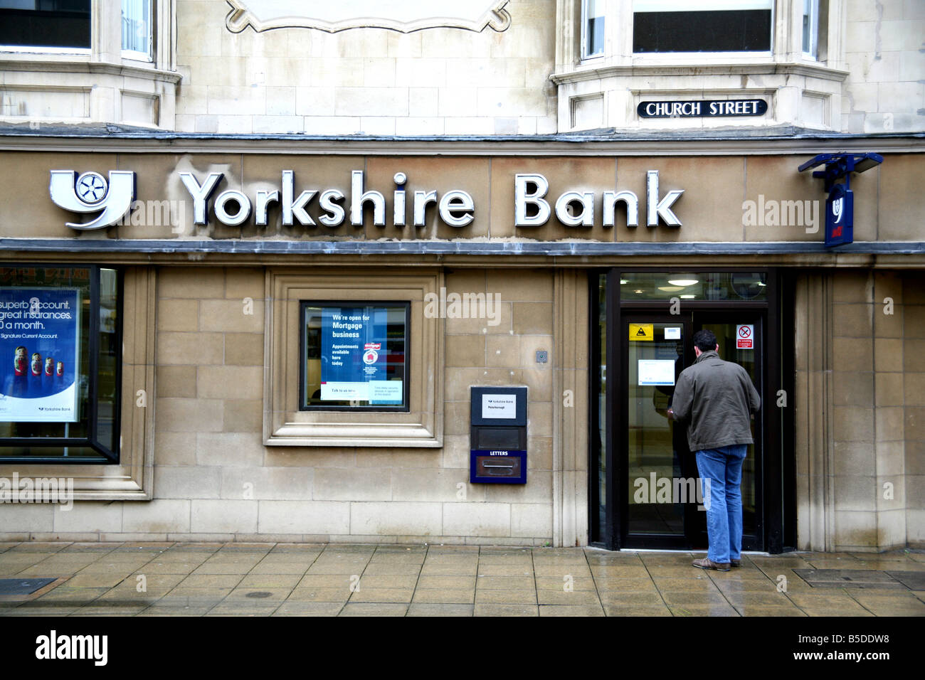 Filiale der Yorkshire Bank in Peterborough Stockfoto