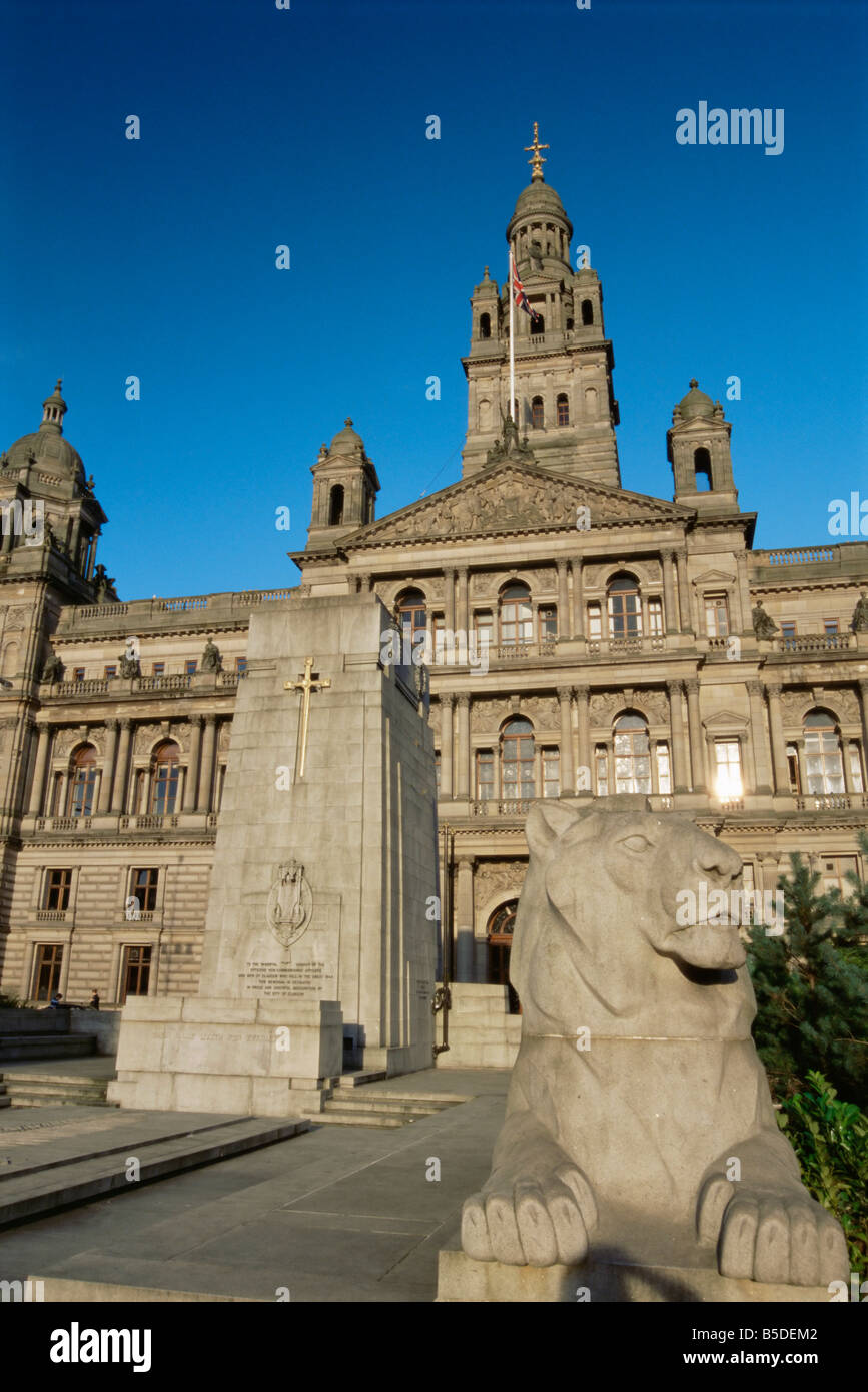 George Square und City Chambers, aus dem Jahre 1888, Glasgow, Schottland, Europa Stockfoto