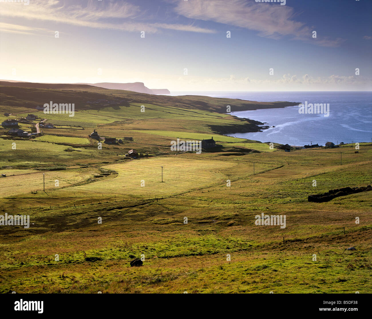 Trebister und Trebister Ness, Bressay und The Ord Klippen und Bard Kopf, Shetland-Inseln, Festland, Schottland Stockfoto
