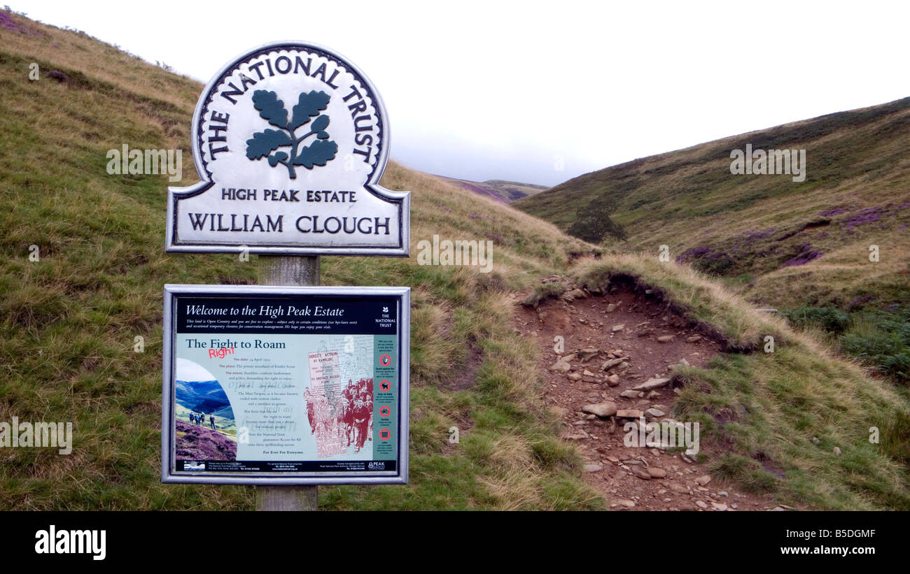 Der National Trust High Peak Estate William Clough Recht, Peak District Nationalpark Derbyshire durchstreifen Stockfoto