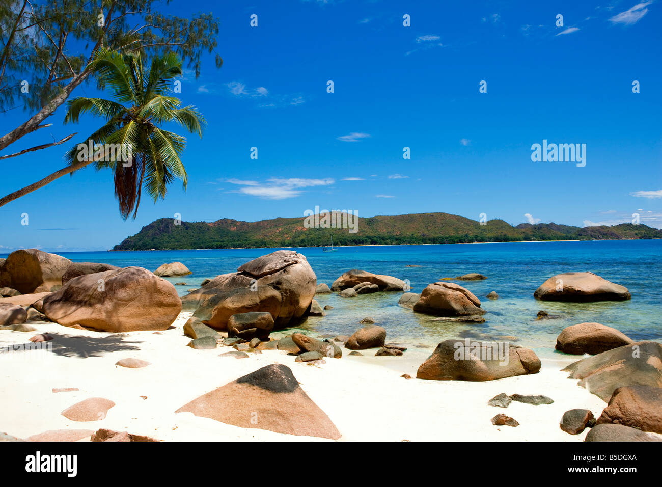 Anse Boudin Praslin Insel Seychellen Stockfoto