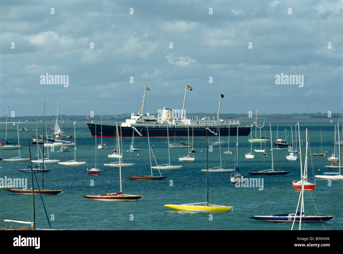 Royal Yacht Britannia in Cowes Woche Isle Of Wight England England Europa Stockfoto