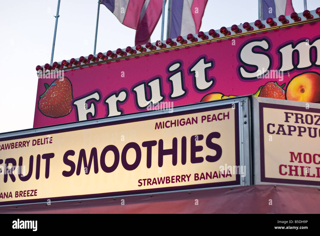 Konzession Zeichen für Frucht-smoothies Stockfoto