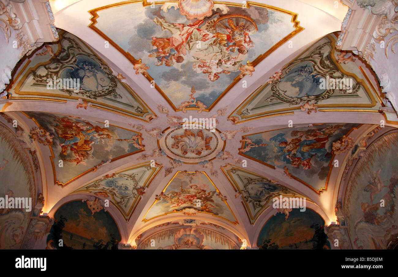 Jesi der schillerndste Gebäude ist Palazzo Pianetti die langen Galerien sind ein Feuerwerk der Stuck mit herrlichen decken Stockfoto