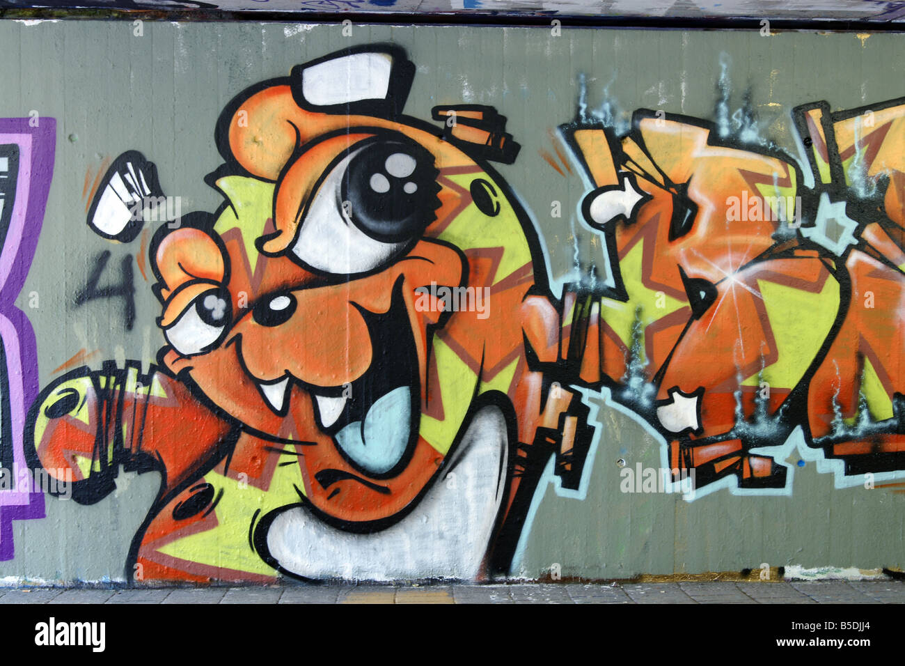Graffiti: lustige Kreatur 1 Stockfoto