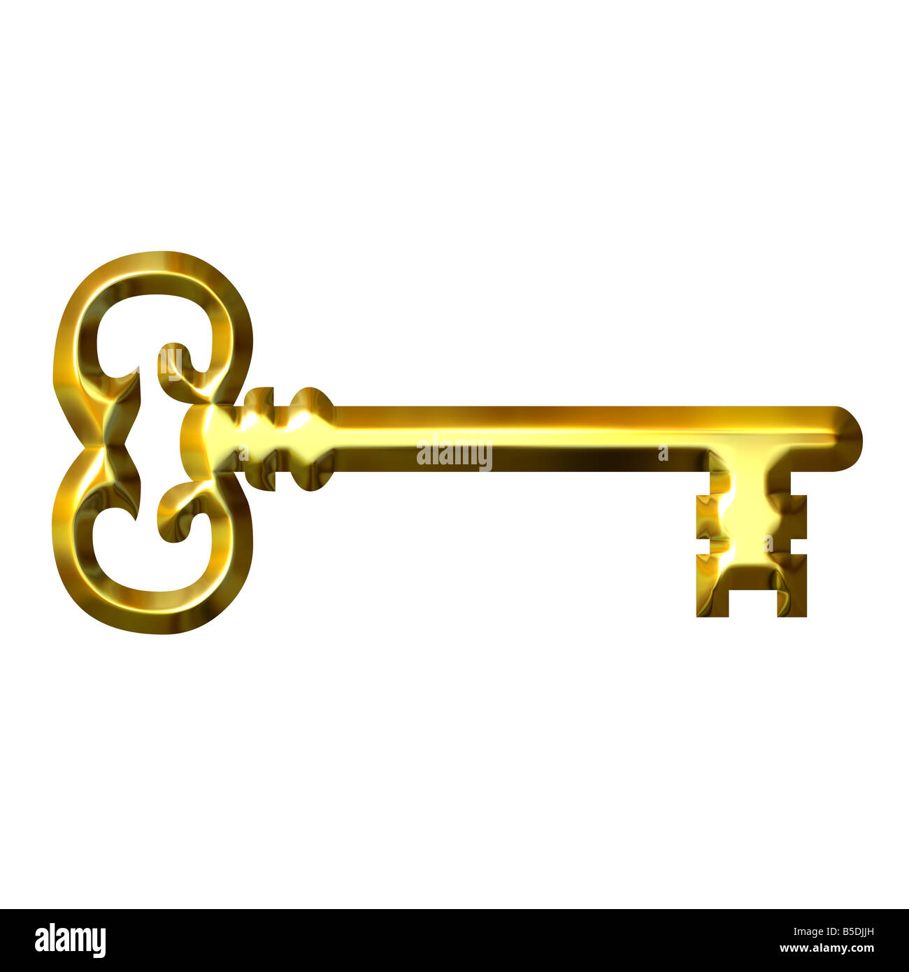 3D goldenen Vintage Schlüssel Stockfoto
