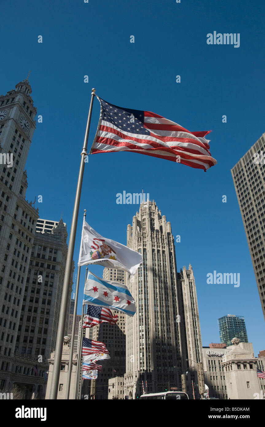 Tribune Tower Building in Chicago, Illinois, USA Stockfoto