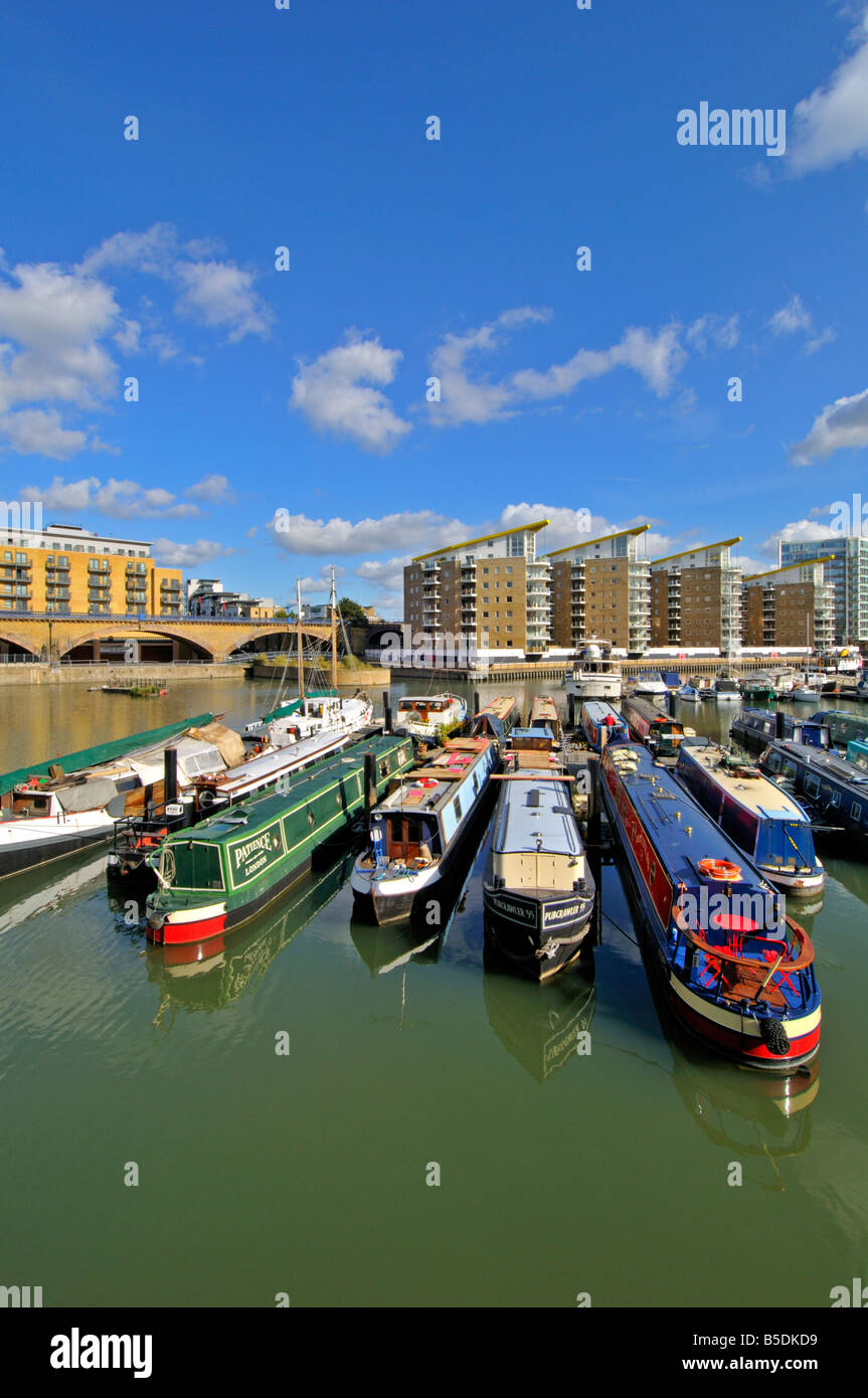 Limehouse Basin Marina London Vereinigtes Königreich Stockfoto