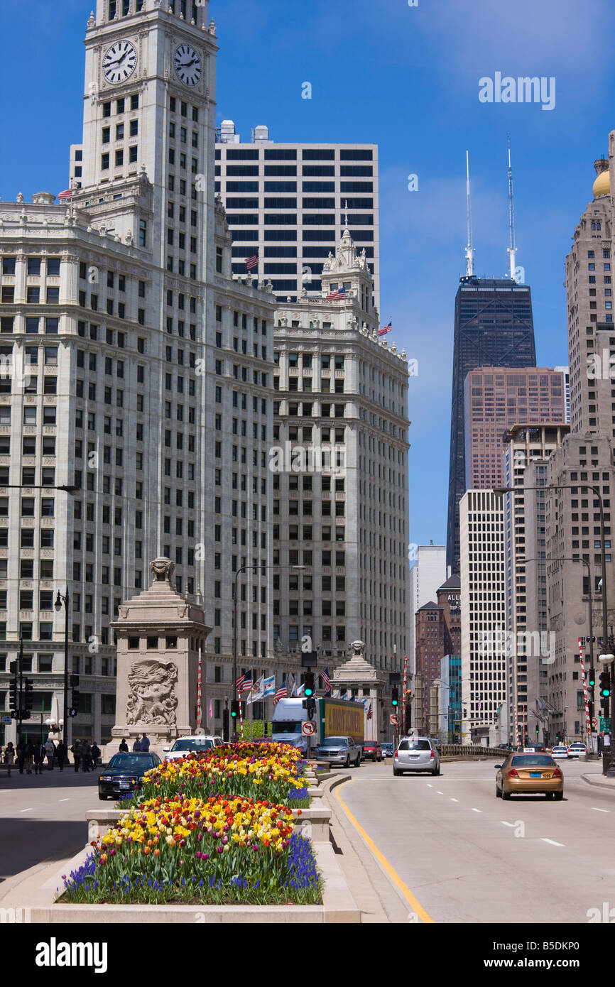 Das Wrigley Building auf North Michigan Avenue, Chicago, Illinois, USA, Nordamerika Stockfoto