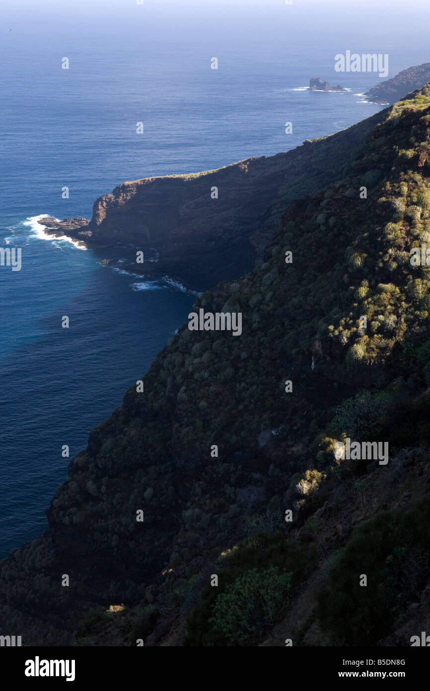 Die Küste in der Nähe von Las Tricias auf La Palma, Kanarische Inseln, Spanien. Stockfoto