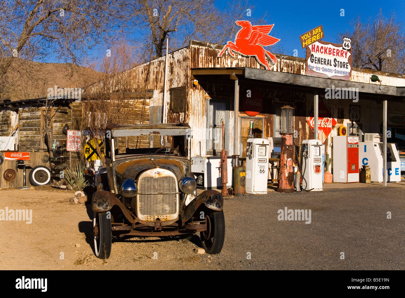 Gemischtwarenladen und Route 66 Museum, Hackberry, Arizona, USA, Nordamerika Stockfoto