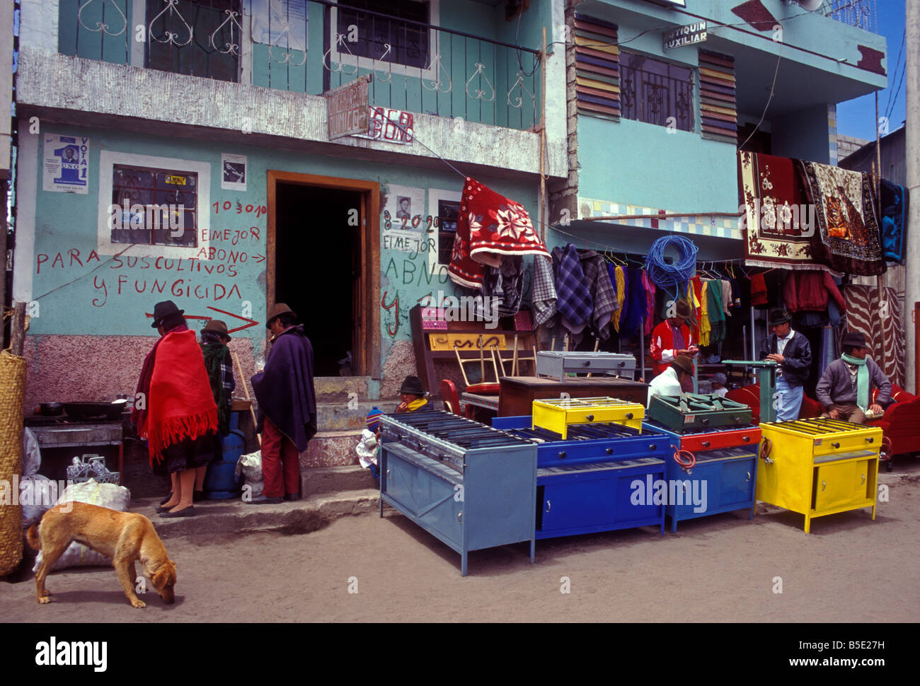 Markttag Zumbahua Cotopaxi Provinz Ecuador Südamerika Stockfoto