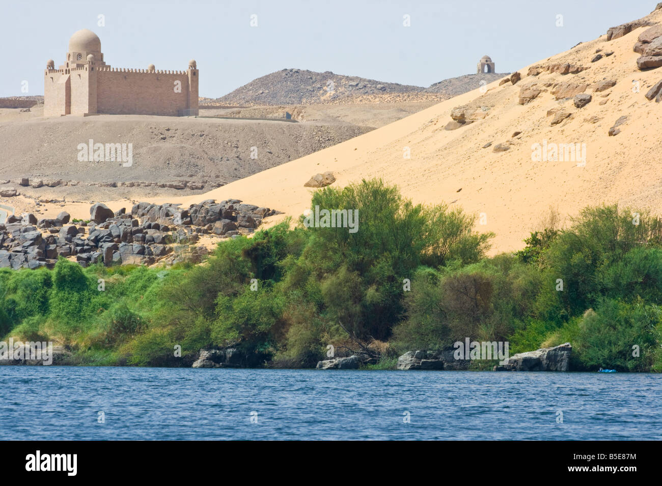 Aga Khan Mausoleum auf dem Nil in Assuan, Ägypten Stockfoto