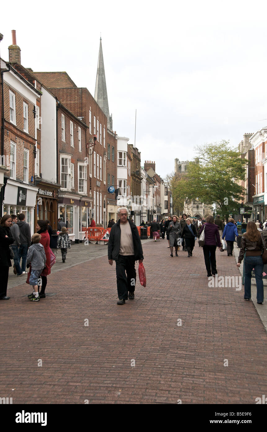 Chichester Fußgängerzone Sussex East Street Stockfoto