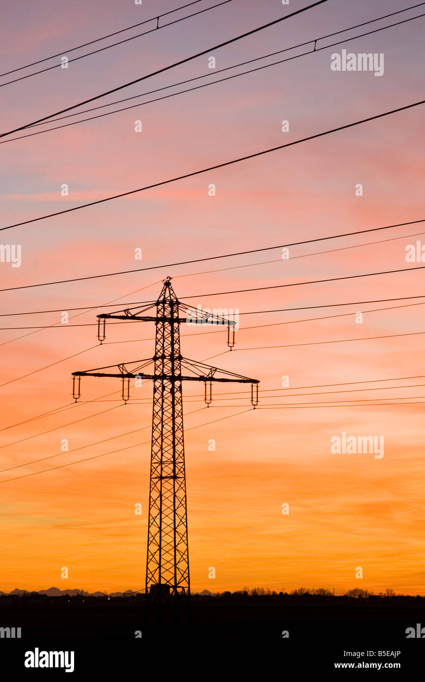 Deutschland, Bayern, Pylon Stockfoto