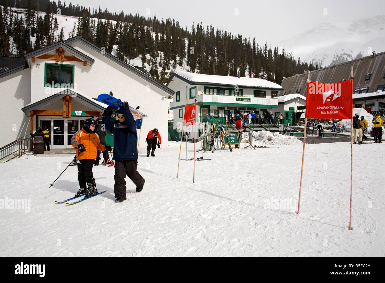 Skigebiet Arapahoe Basin, Rocky Mountains, Colorado, USA, Nordamerika Stockfoto