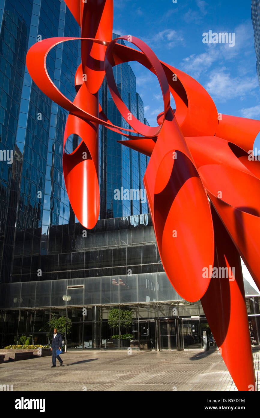 Skulptur von Alexander Liberman, Führung Square, Oklahoma City, Oklahoma, USA, Nordamerika Stockfoto