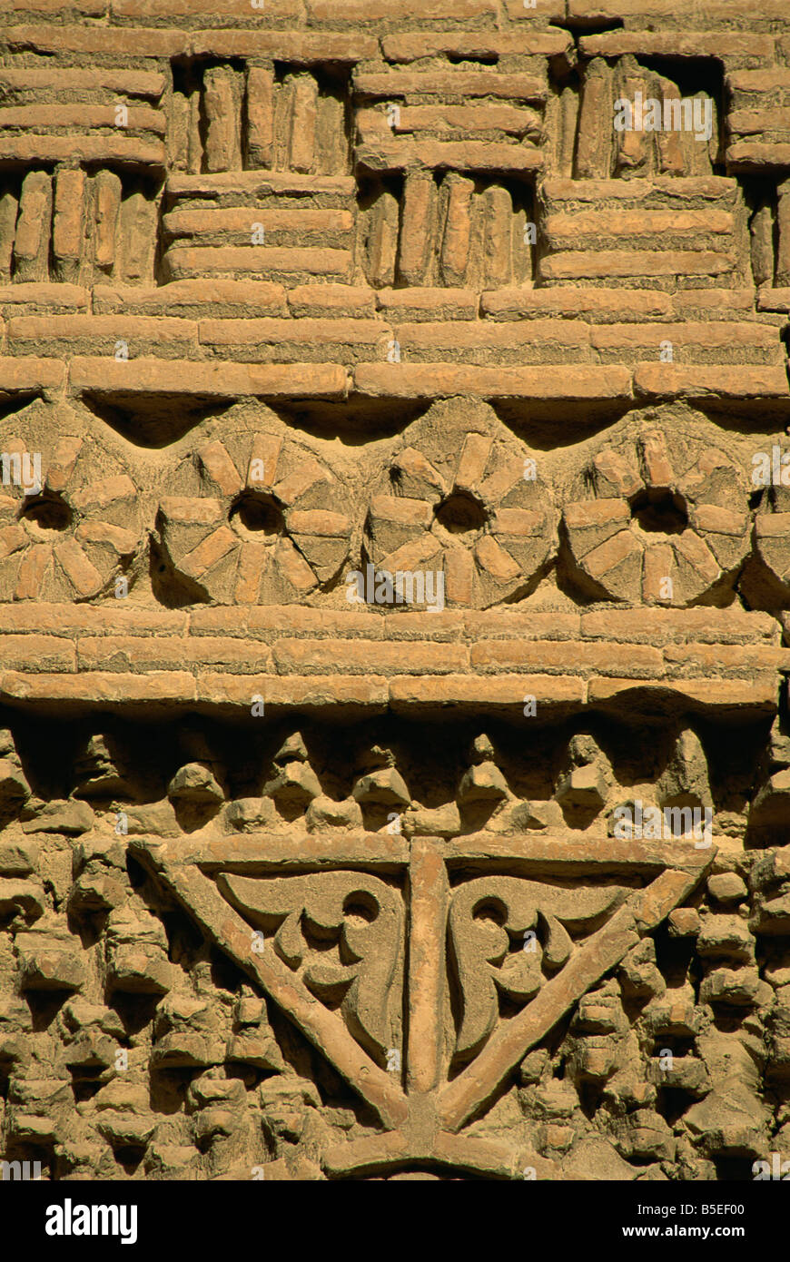 Wanddetail, Ismail Samani Mausoleum, Buchara, Usbekistan, Zentralasien Stockfoto