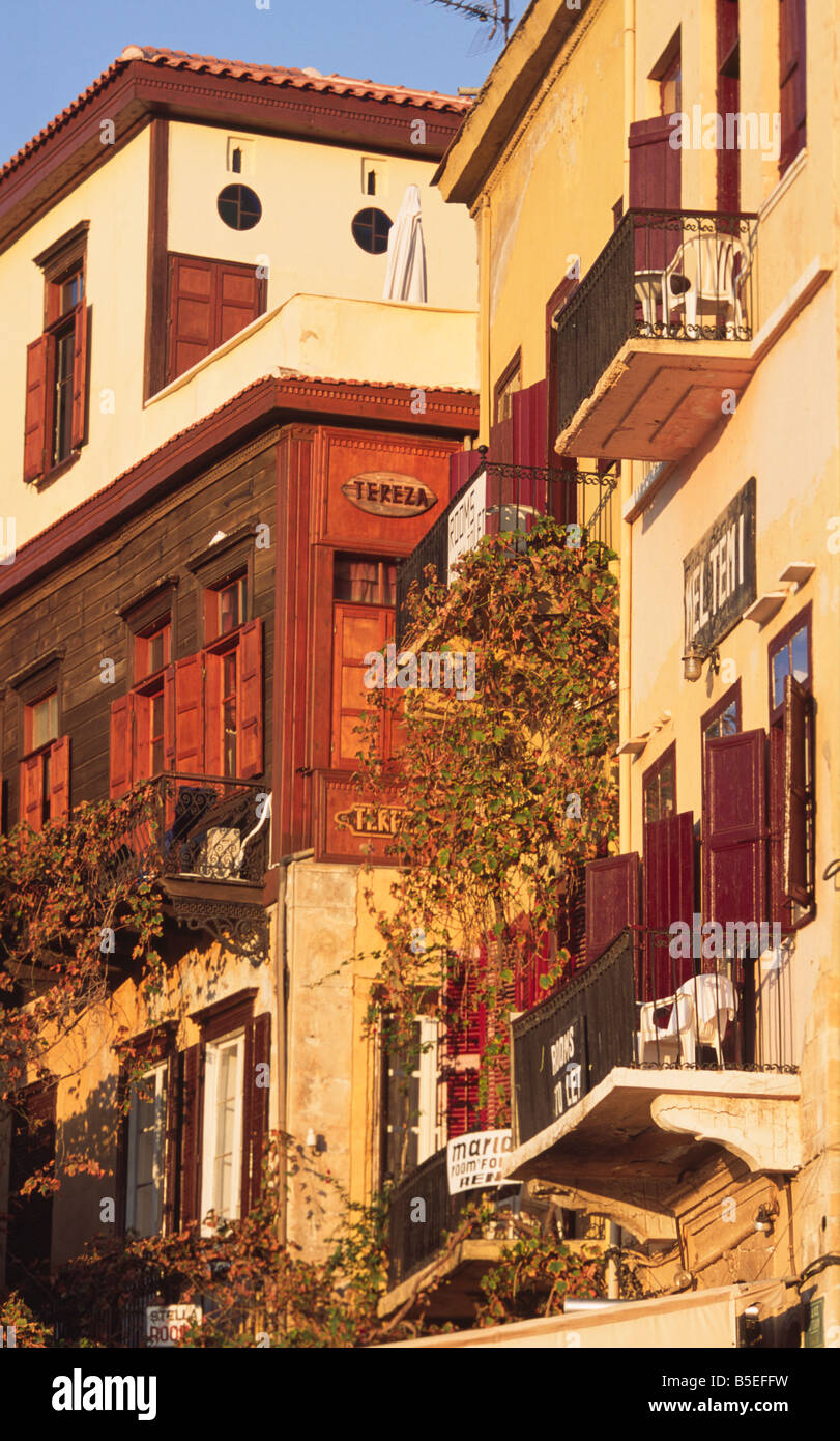 Patrizierhaus im venezianischen Hafen von Chania Kreta-Griechenland Stockfoto