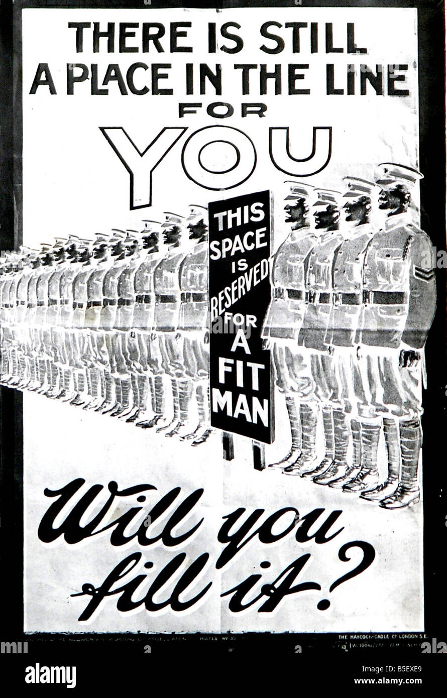 Recruiting Poster für den ersten Weltkrieg. OP234D. Stockfoto