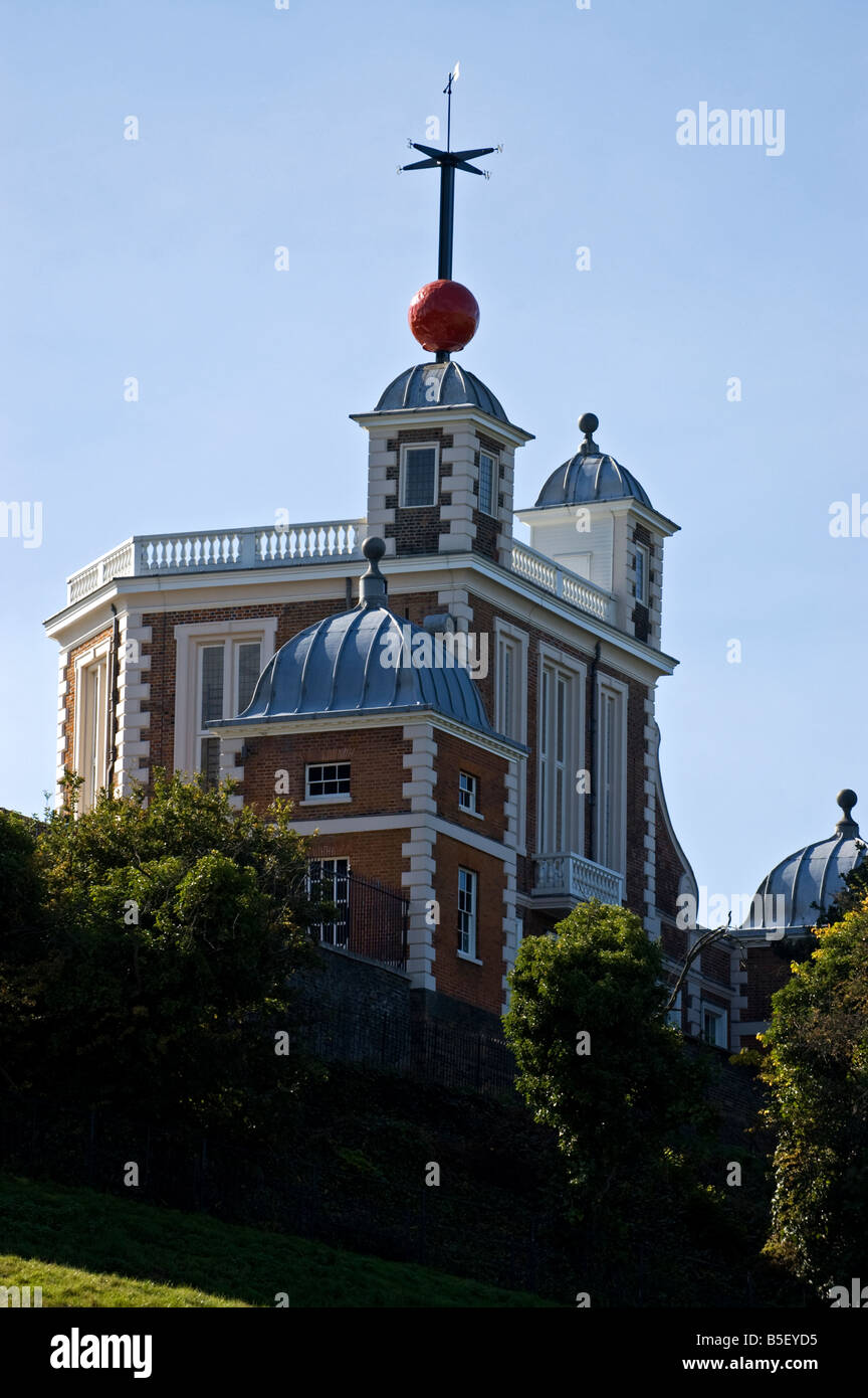 Das Royal Observatory Greenwich, Octagon Raum und Zeit-Ball Stockfoto
