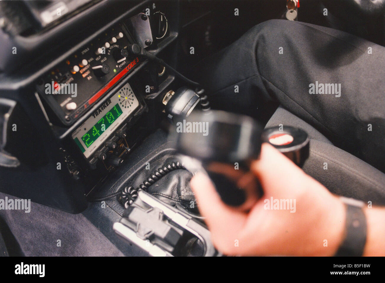 Das neue hallo Tech-Tracking-System in der Sierra Cosworth Polizeiauto 01 06 98 ca. Stockfoto