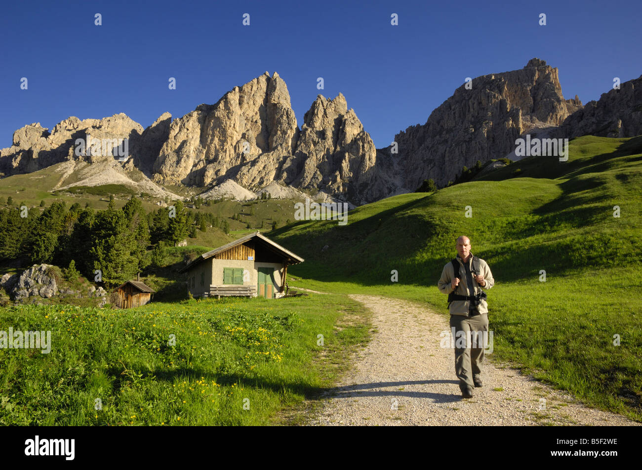 Wandern im Pizzes da Cir, Puez Gruppe, Dolomiten, Italien Stockfoto