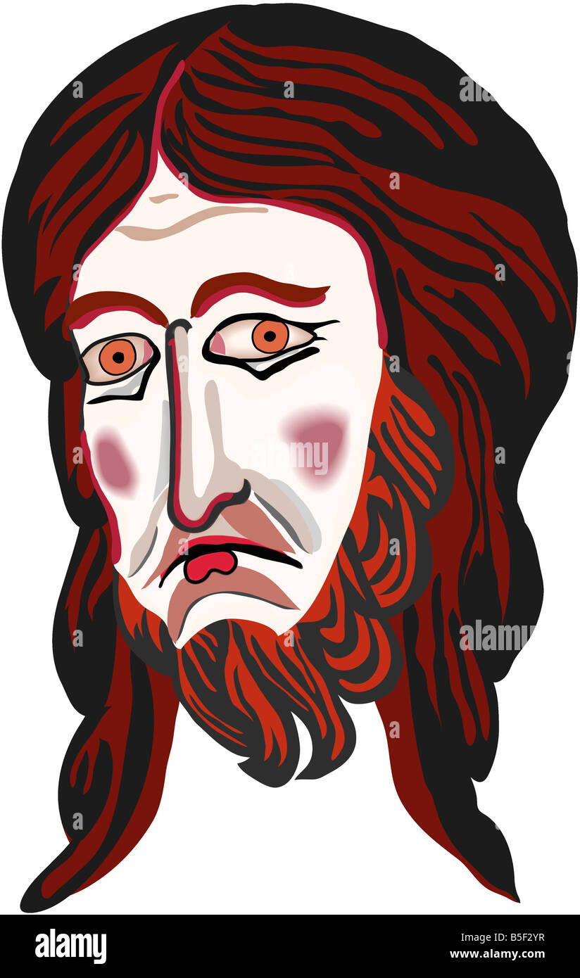 Portrait von Jesus in eine byzantinische Art und Weise Stockfoto
