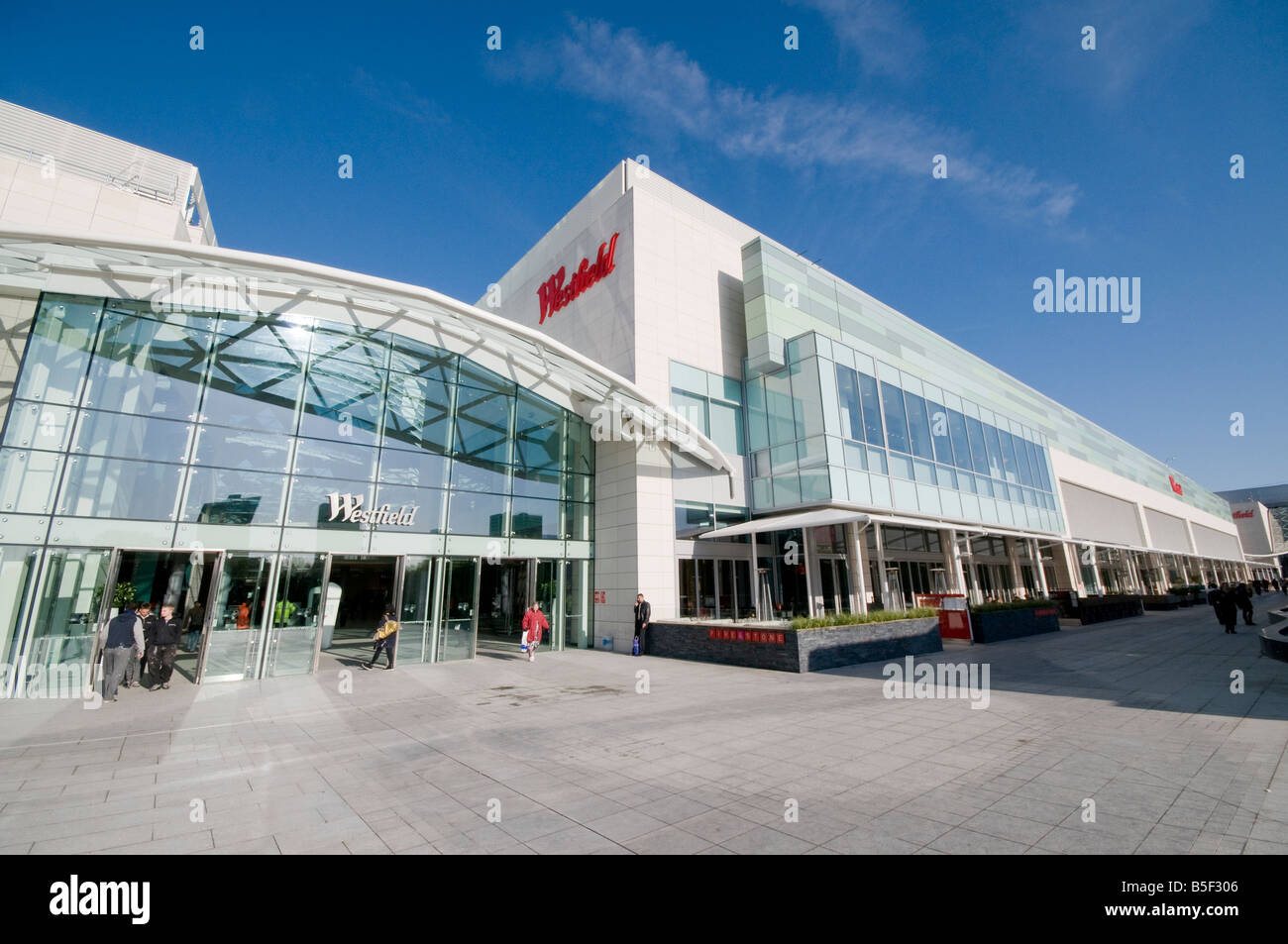 Eingang zum Westfield London Stockfoto