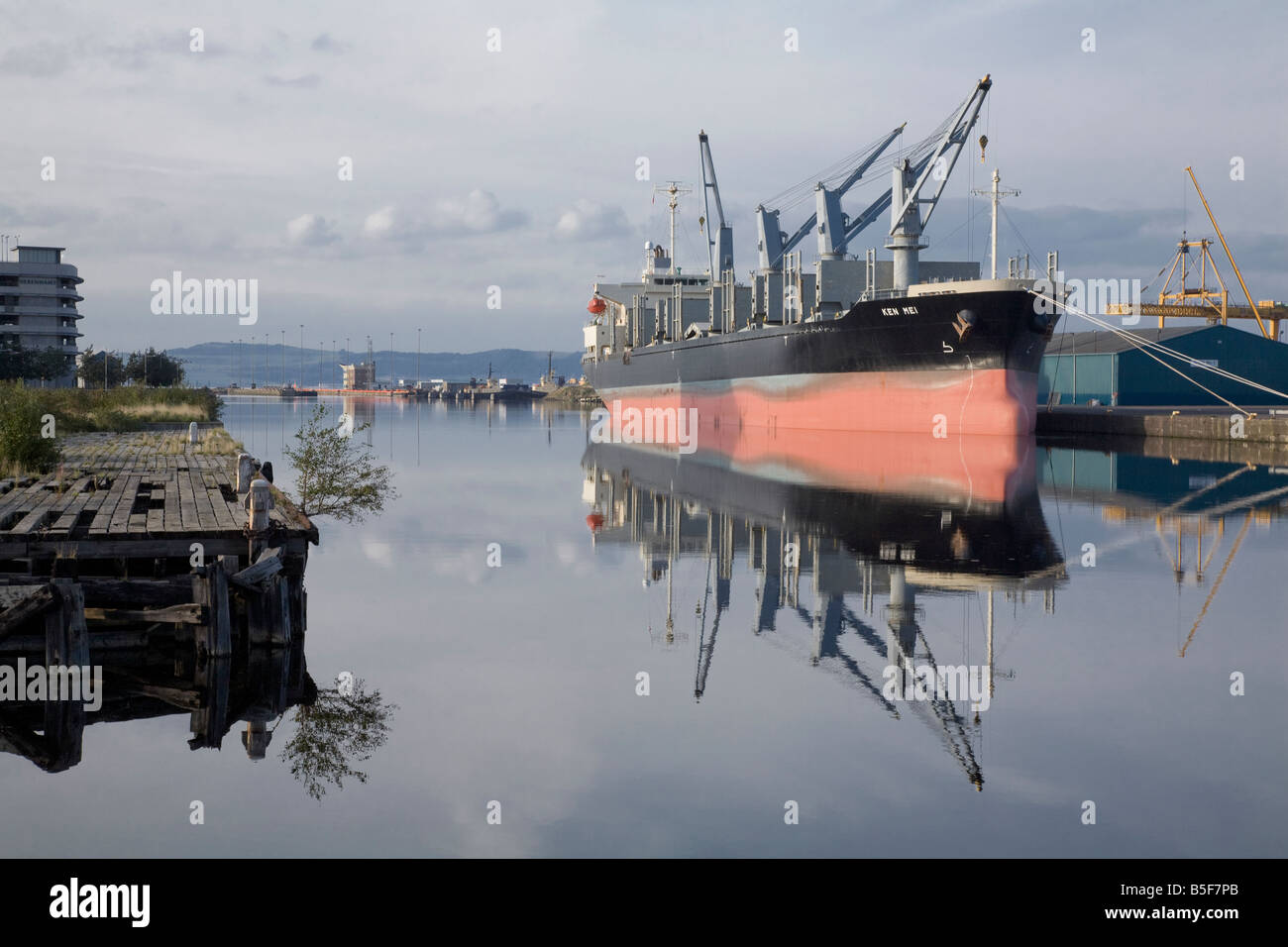 Ken Mei Frachtschiff in Leith Docks Edinburgh Schottland Stockfoto