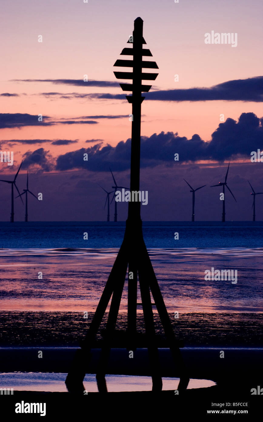 Wind Farm Crosby Strand Liverpool England U K Stockfoto