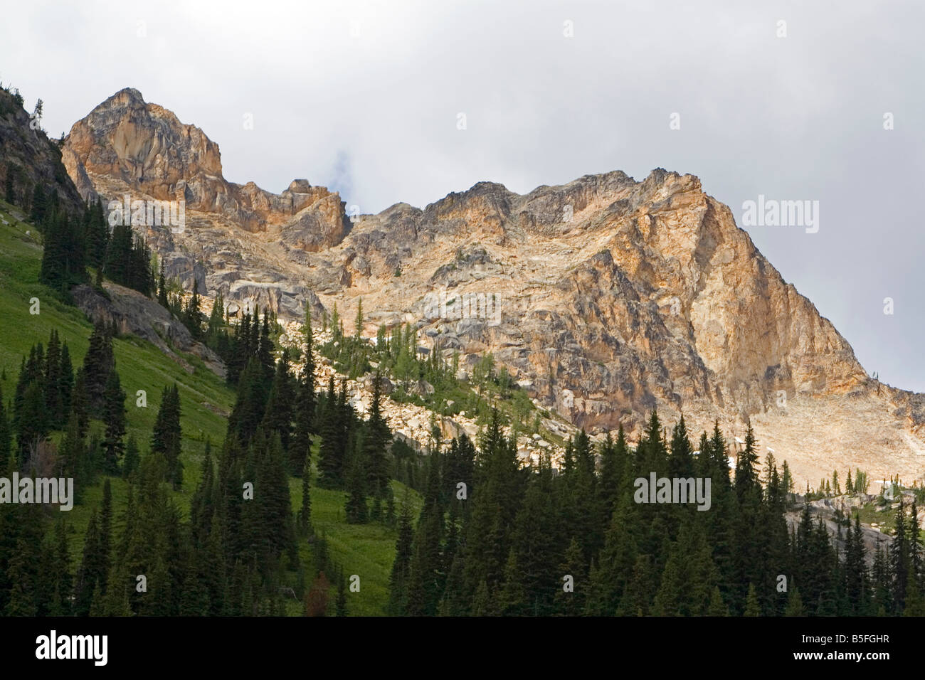 Berggipfel der North Cascade Range in Washington Stockfoto