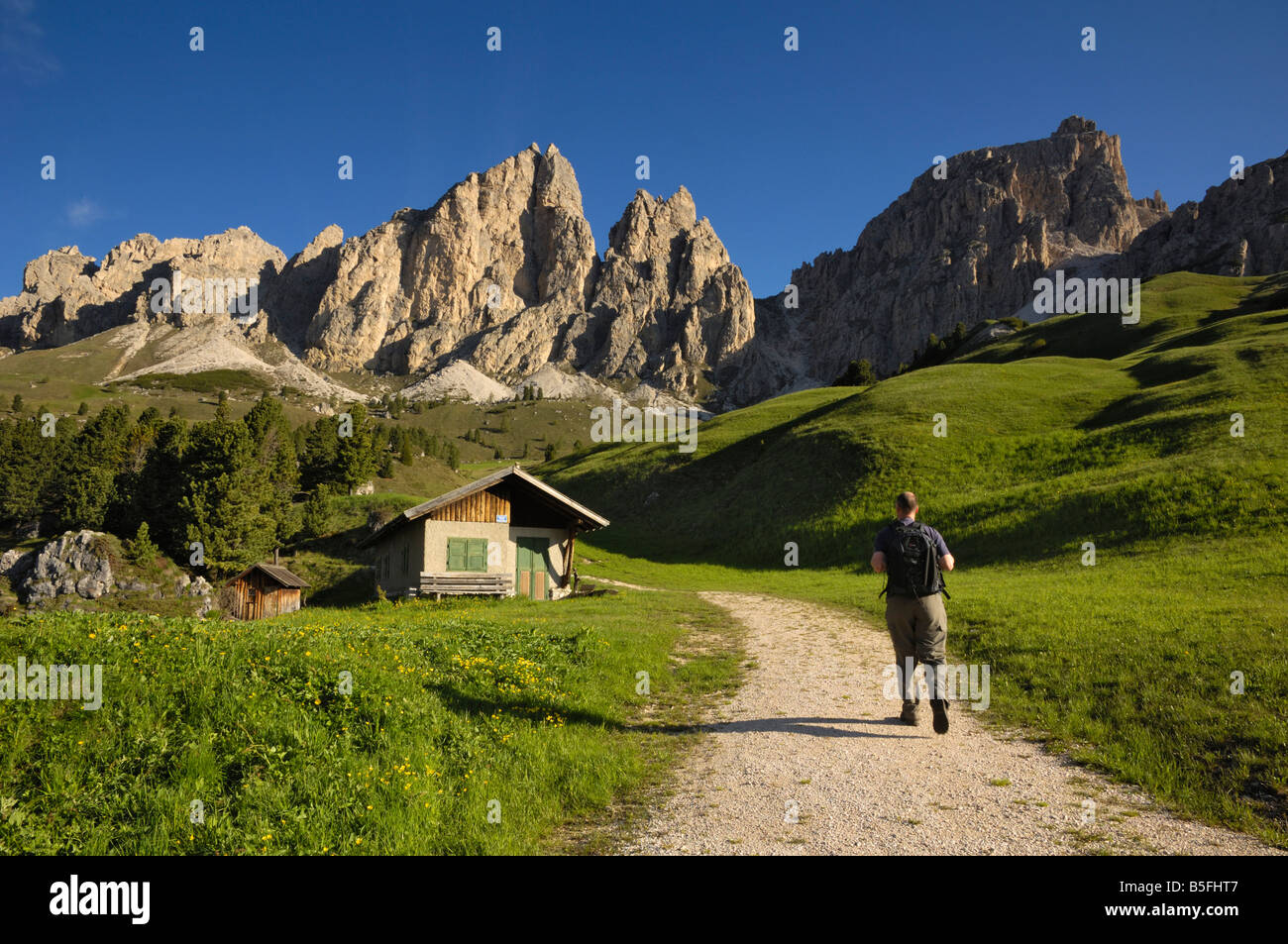 Wandern im Pizzes da Cir, Puez Gruppe, Dolomiten, Italien Stockfoto