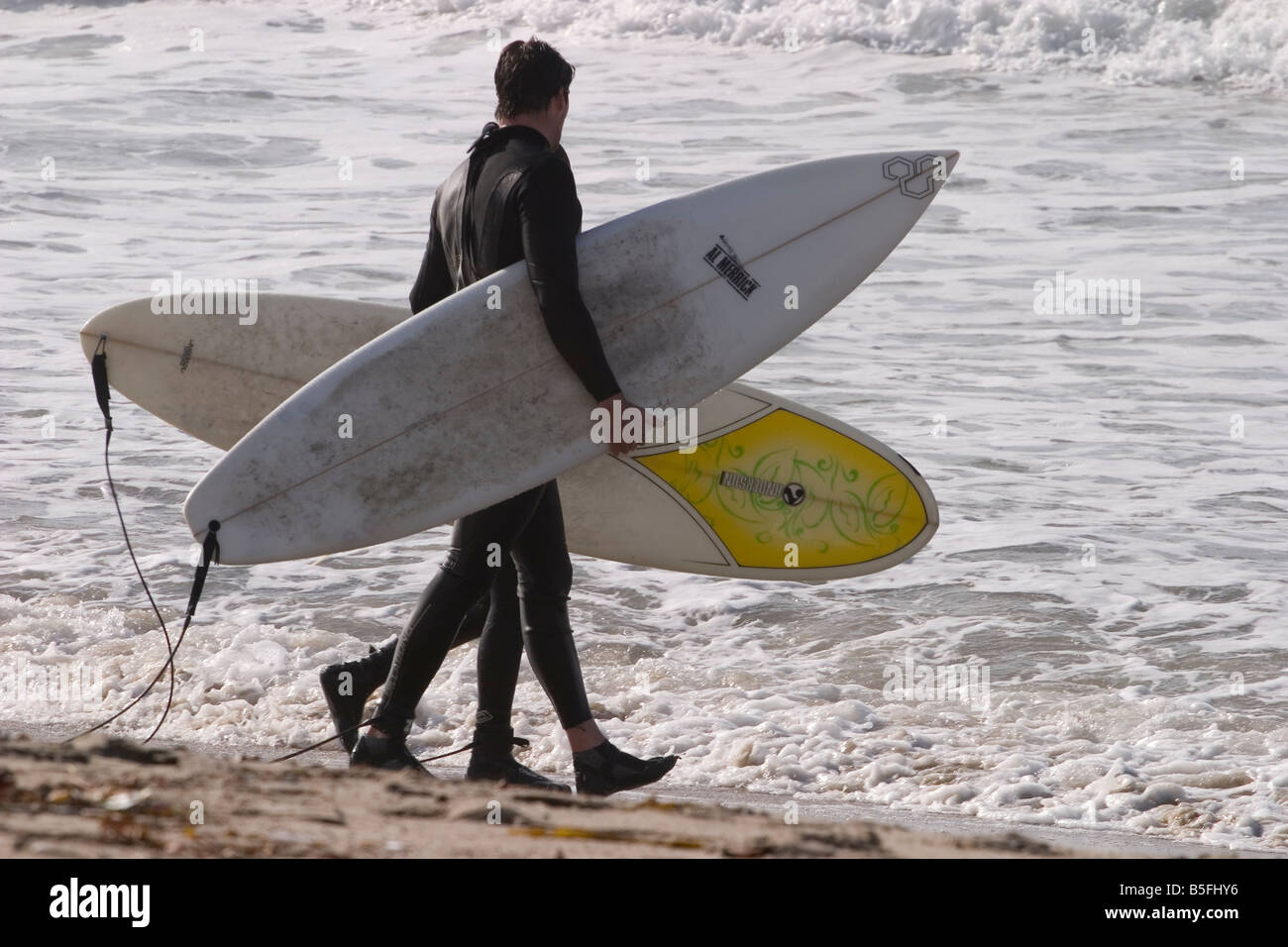 California Surfer mit Surfbrett Stockfoto